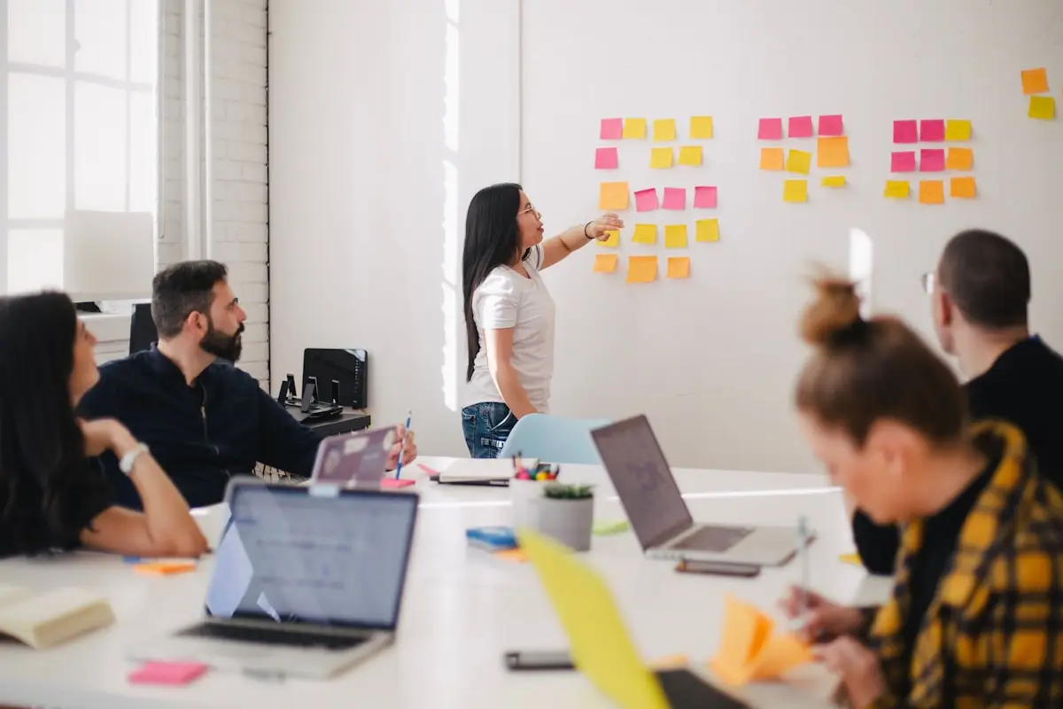 Agency team collaborating on advertising campaigns